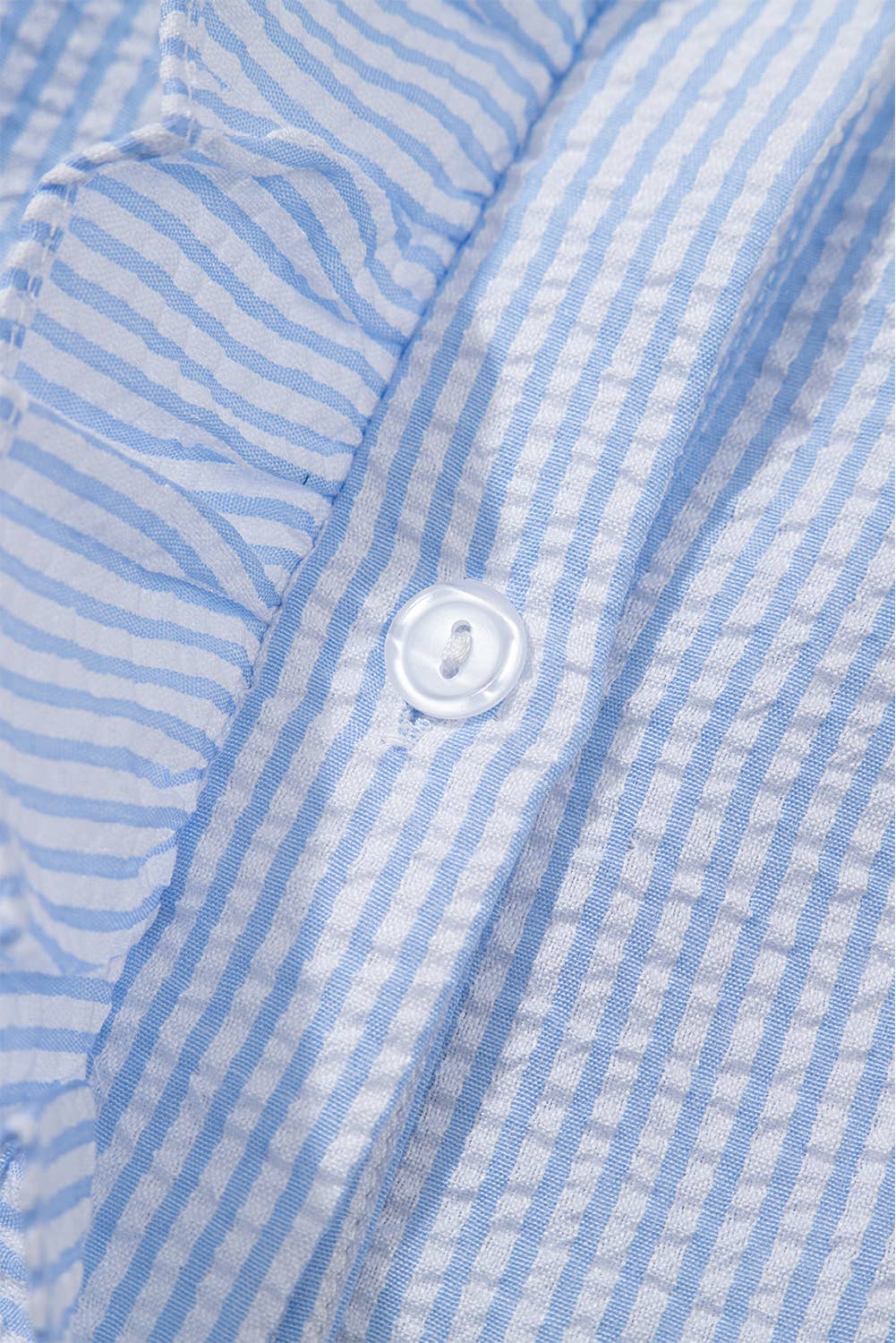 Aapparella - Texture Striped Ruffled Detail Shirt | S-XL