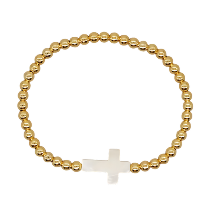 Deep South Originals, LLC - Sophia Pearl Cross Bracelet ~ Deep South Originals