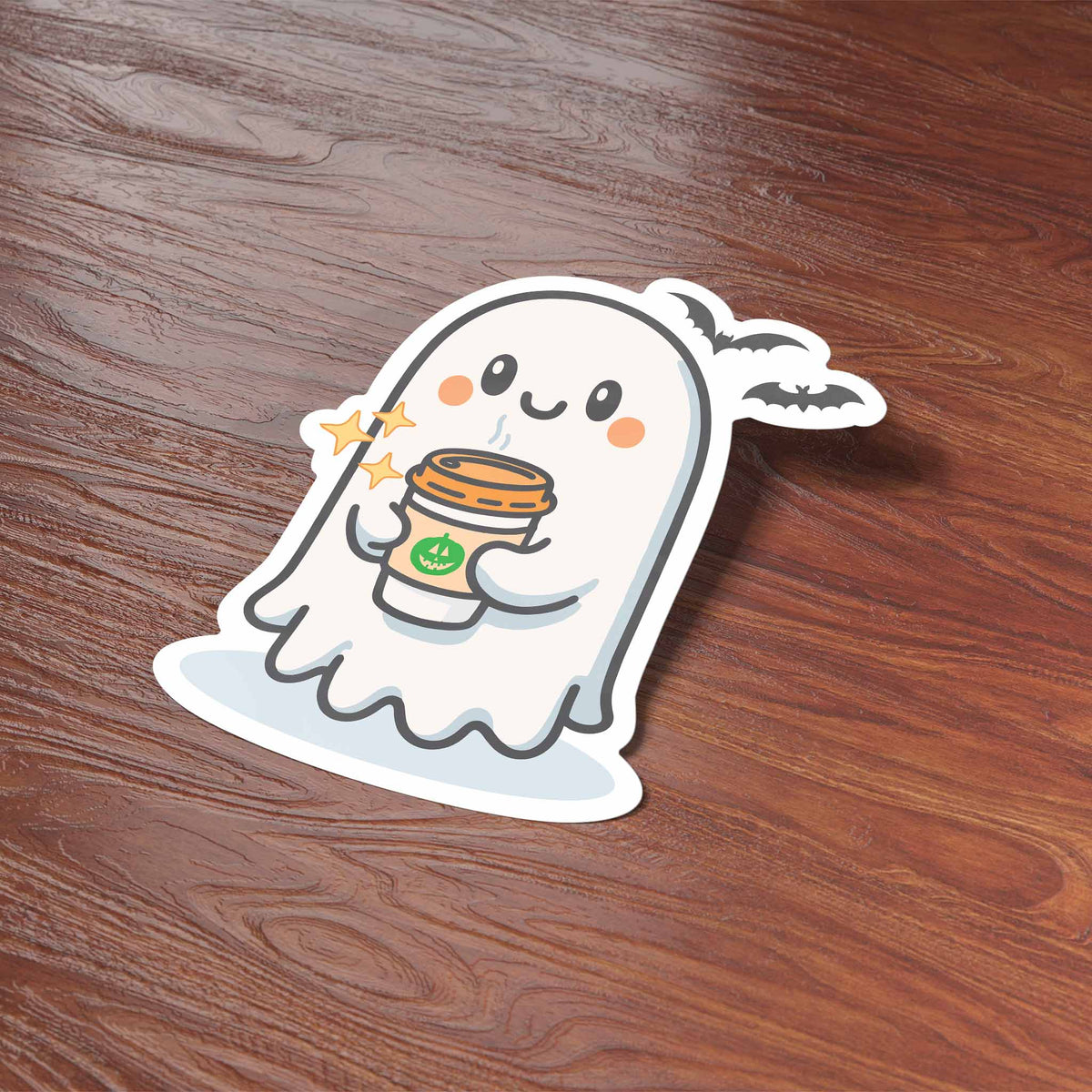 Sentinel Supply - Pumpkin Spice Coffee Ghost Halloween Sticker - Mini