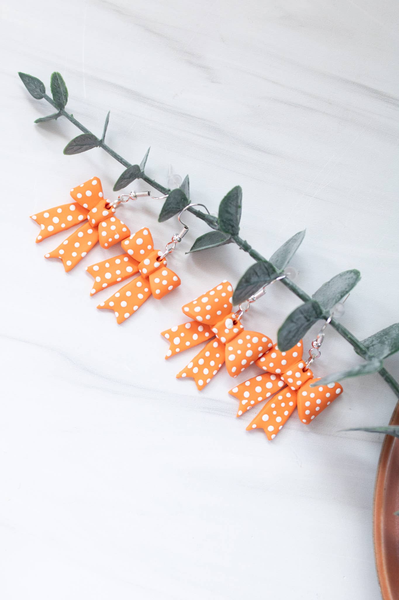 EJ Clay Co - TN Vols Orange & White Polka Dot Bows