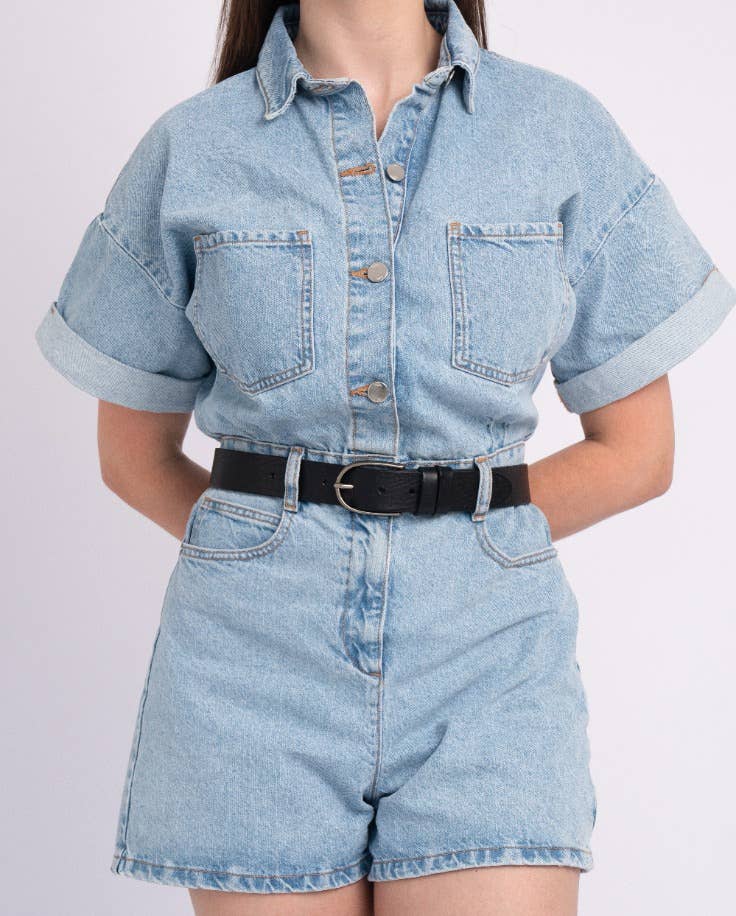 Amsterdam Heritage Leather Belts, Bags, Jackets & Apparel - Drika | Gold Buckle Smart Full Grain Leather Belt Women