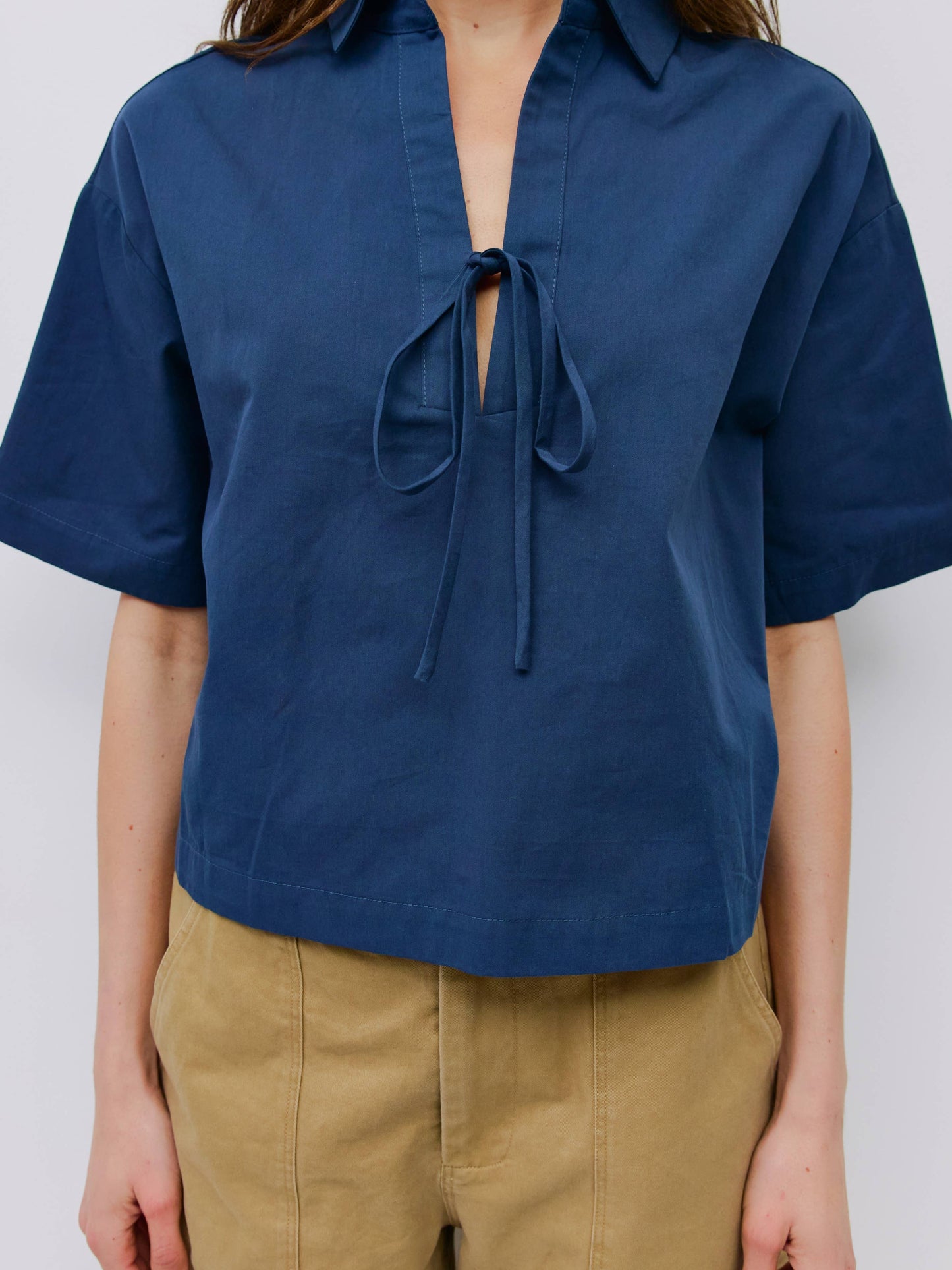 MOD REF - The Dawson Top | Front Tie Poplin Blouse