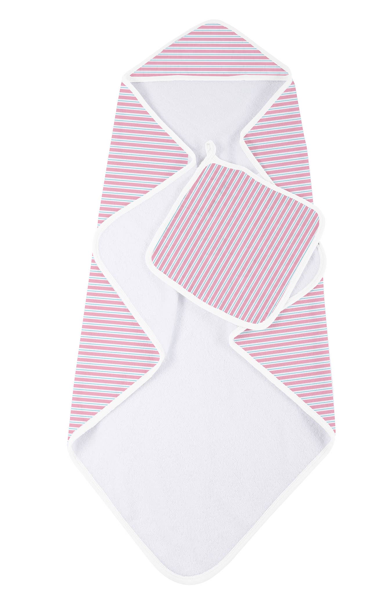 Newcastle Classics - Candy Stripe Hooded Towel and Washcloth Set