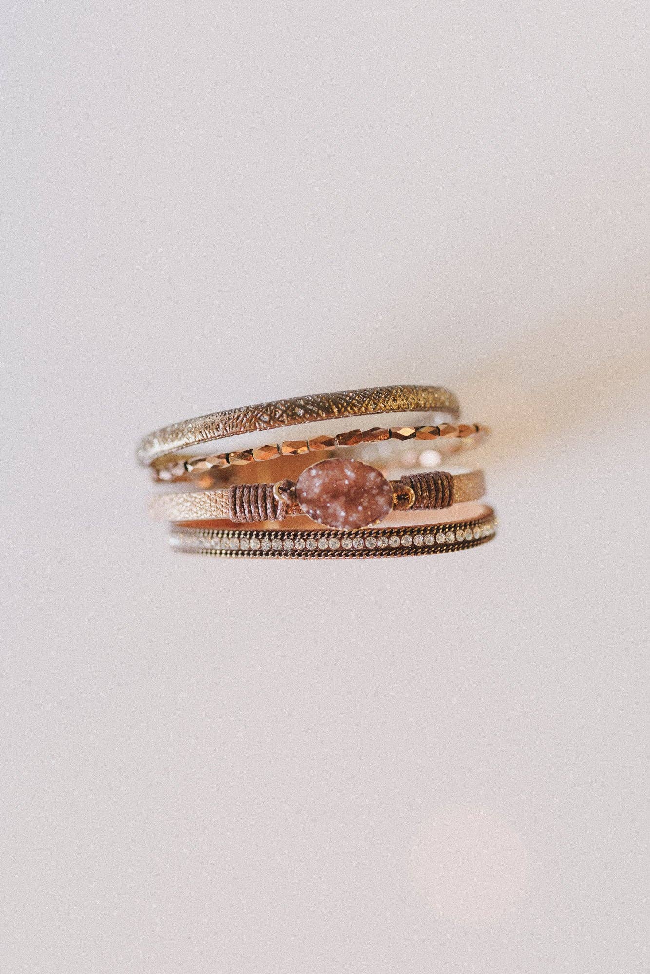 Three Bird Nest - Dusty Horizon Layered Bracelet - Camel