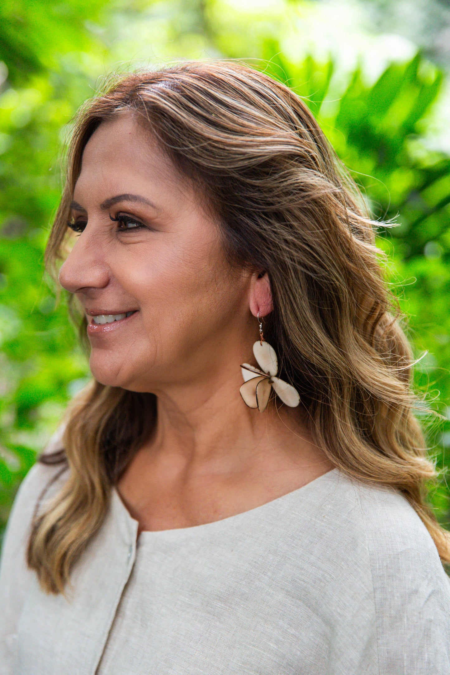 Organic Tagua Jewelry - Florence Earrings