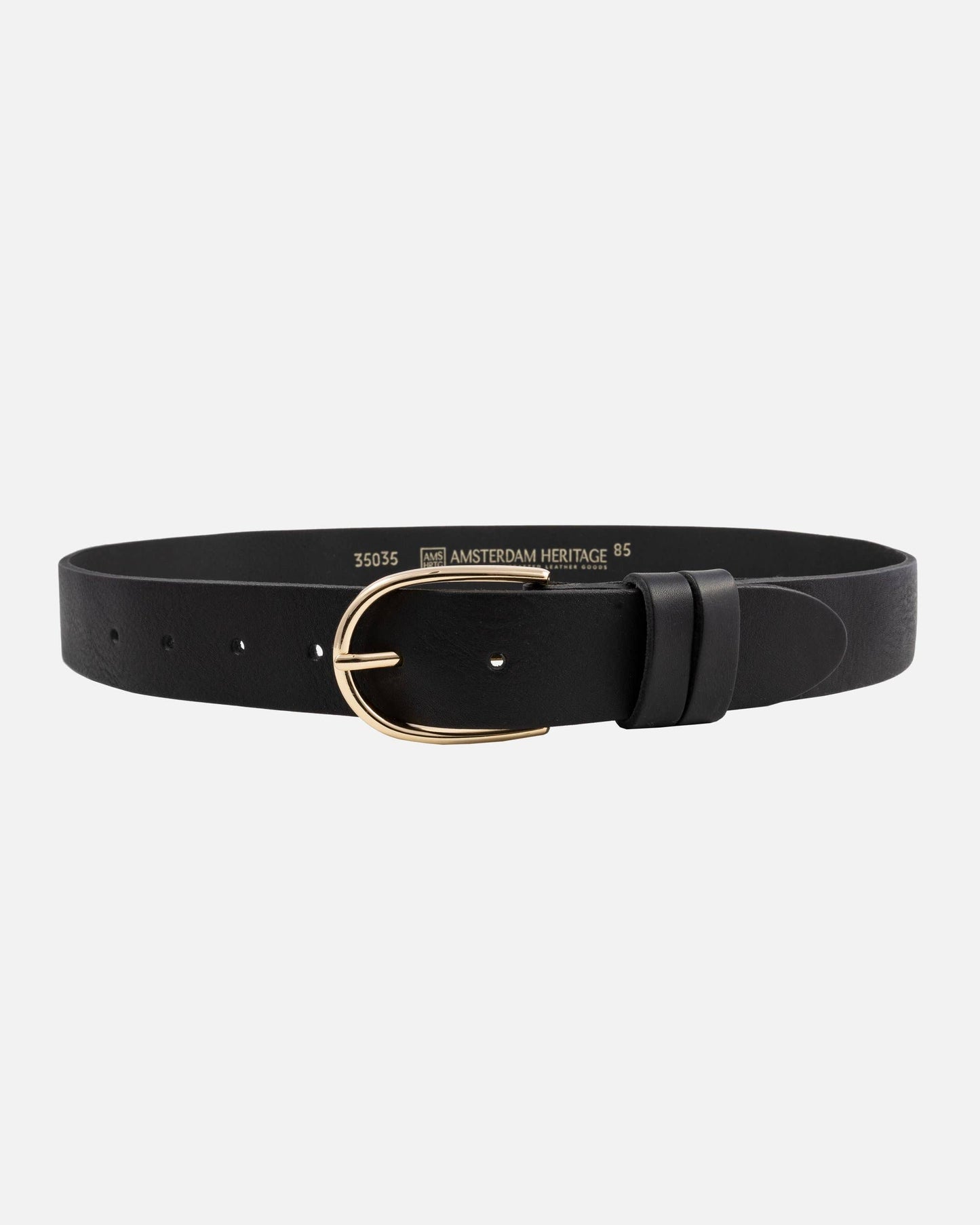 Amsterdam Heritage Leather Belts, Bags, Jackets & Apparel - Drika | Gold Buckle Smart Full Grain Leather Belt Women