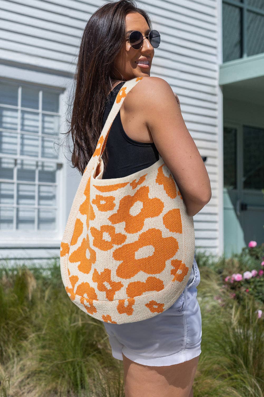 Lovesoft - Flower Knitted Large Single Shoulder Bag