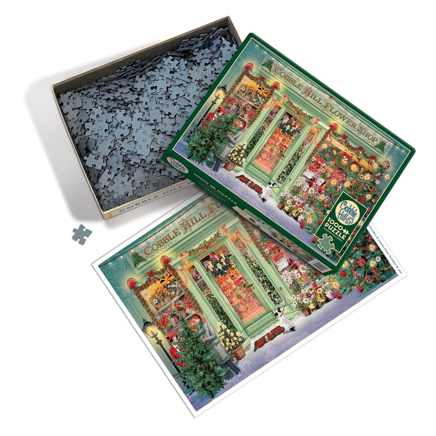 Outset Games and Cobble Hill Puzzles - Christmas Flower Shop 1000pc puzzle