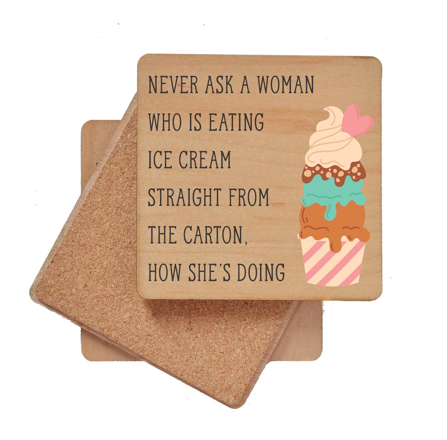 Driftless Studios - Never Ask A Woman Funny Drink Coasters - Coasters Gift