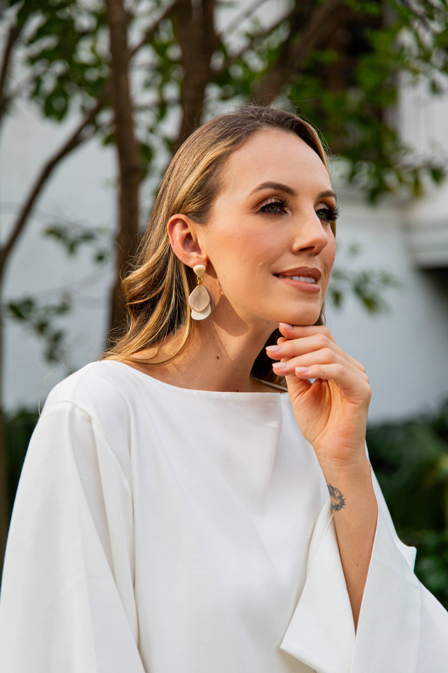 Organic Tagua Jewelry - Lauren Earrings