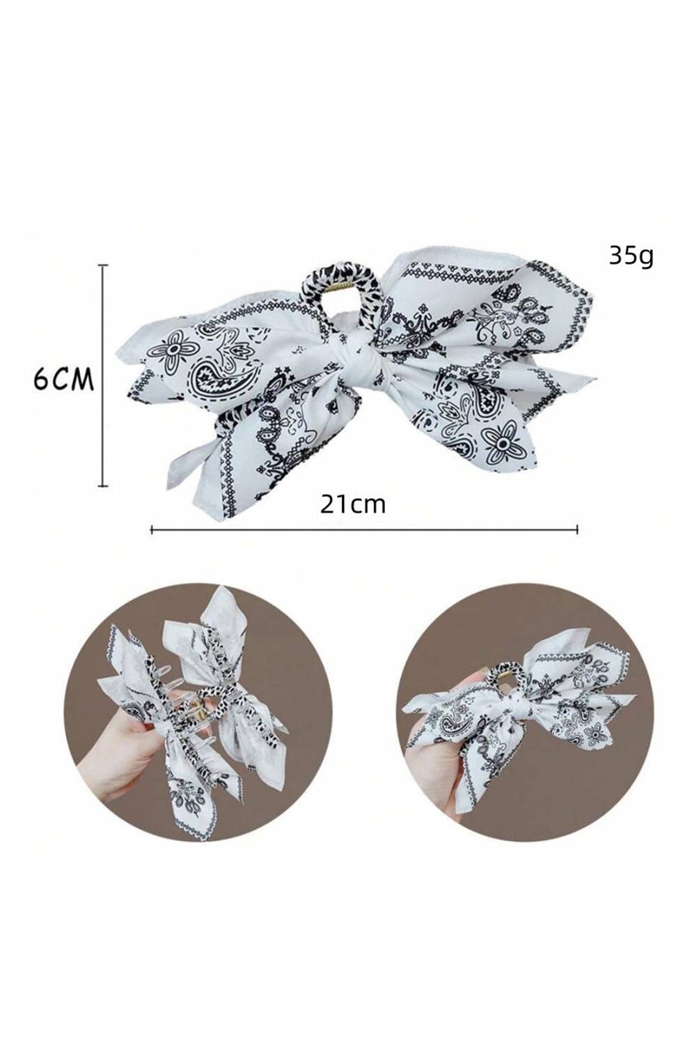 Aapparella - Paisley Floral Print Cute Bow Knot Hair Clip