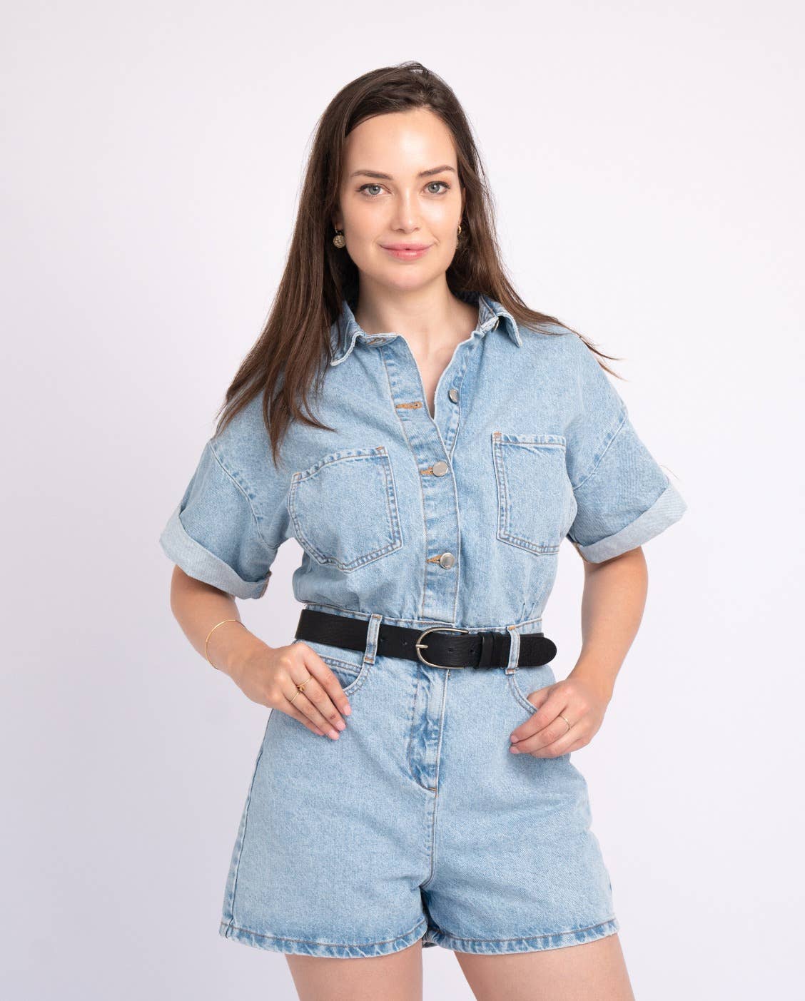 Amsterdam Heritage Leather Belts, Bags, Jackets & Apparel - Drika | Gold Buckle Smart Full Grain Leather Belt Women
