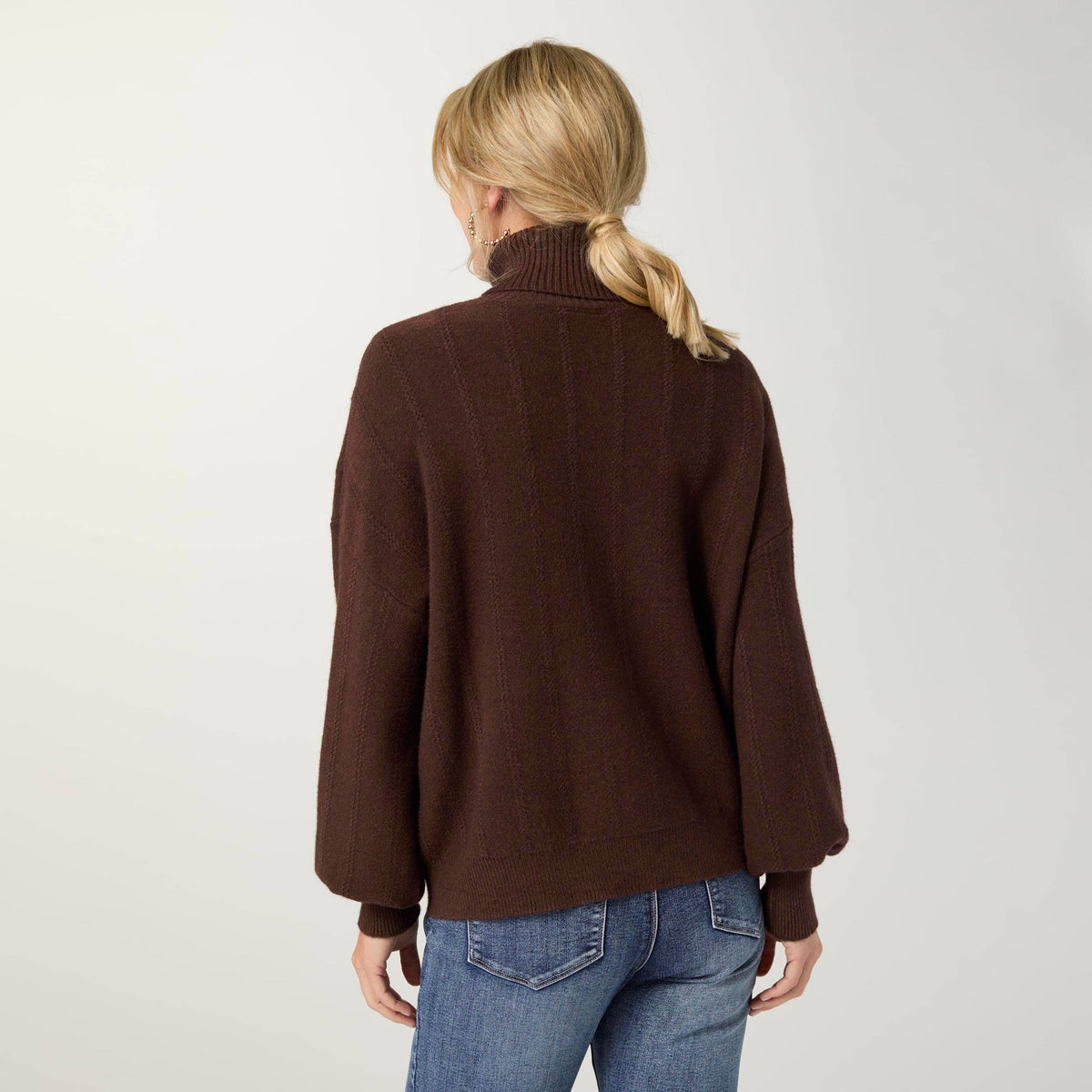 COCO + CARMEN - Heavenly-Luxe Textured Knit Turtleneck Sweater-Fall
