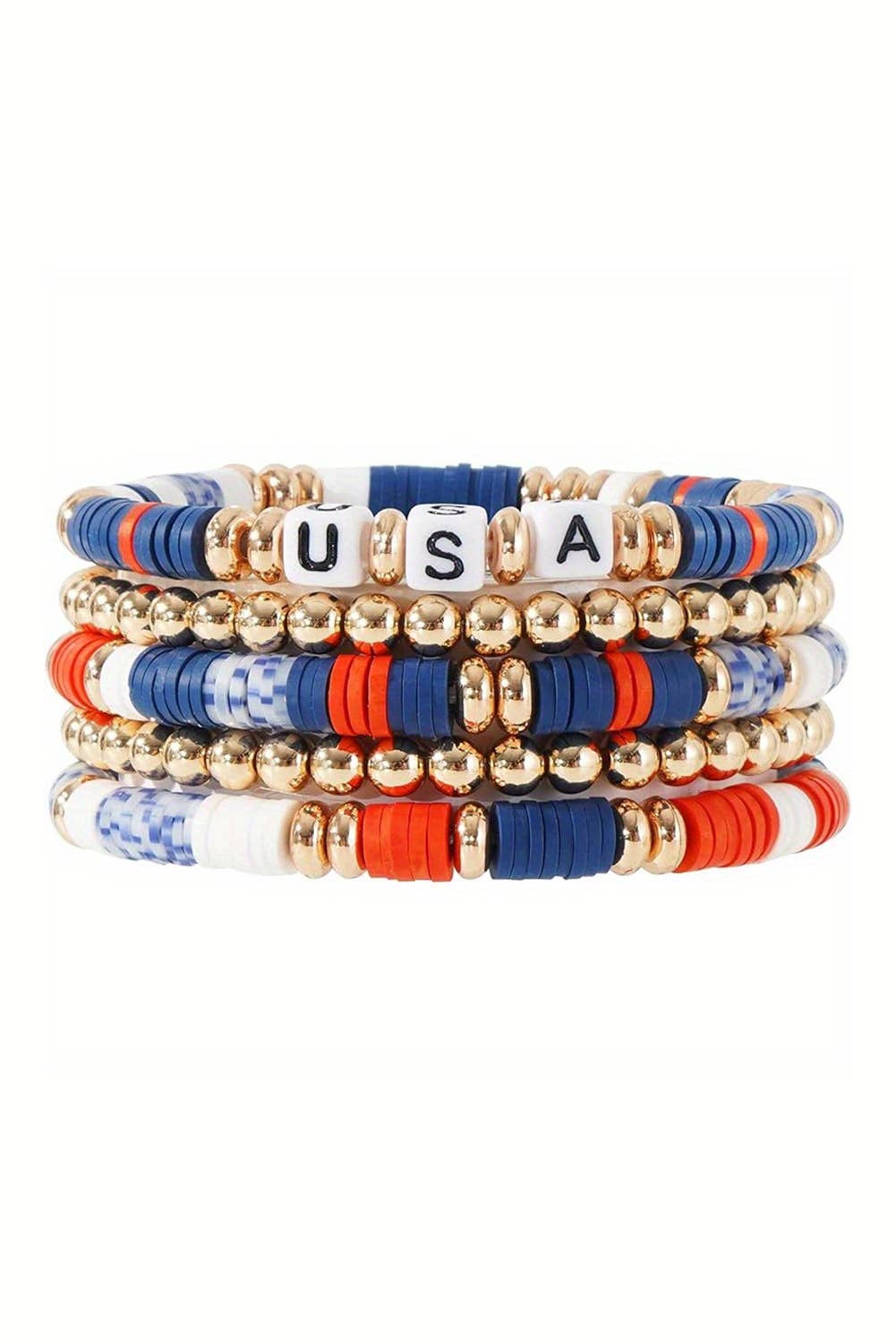 Aapparella - USA Independence Day Beaded Bracelet Set | 5pcs