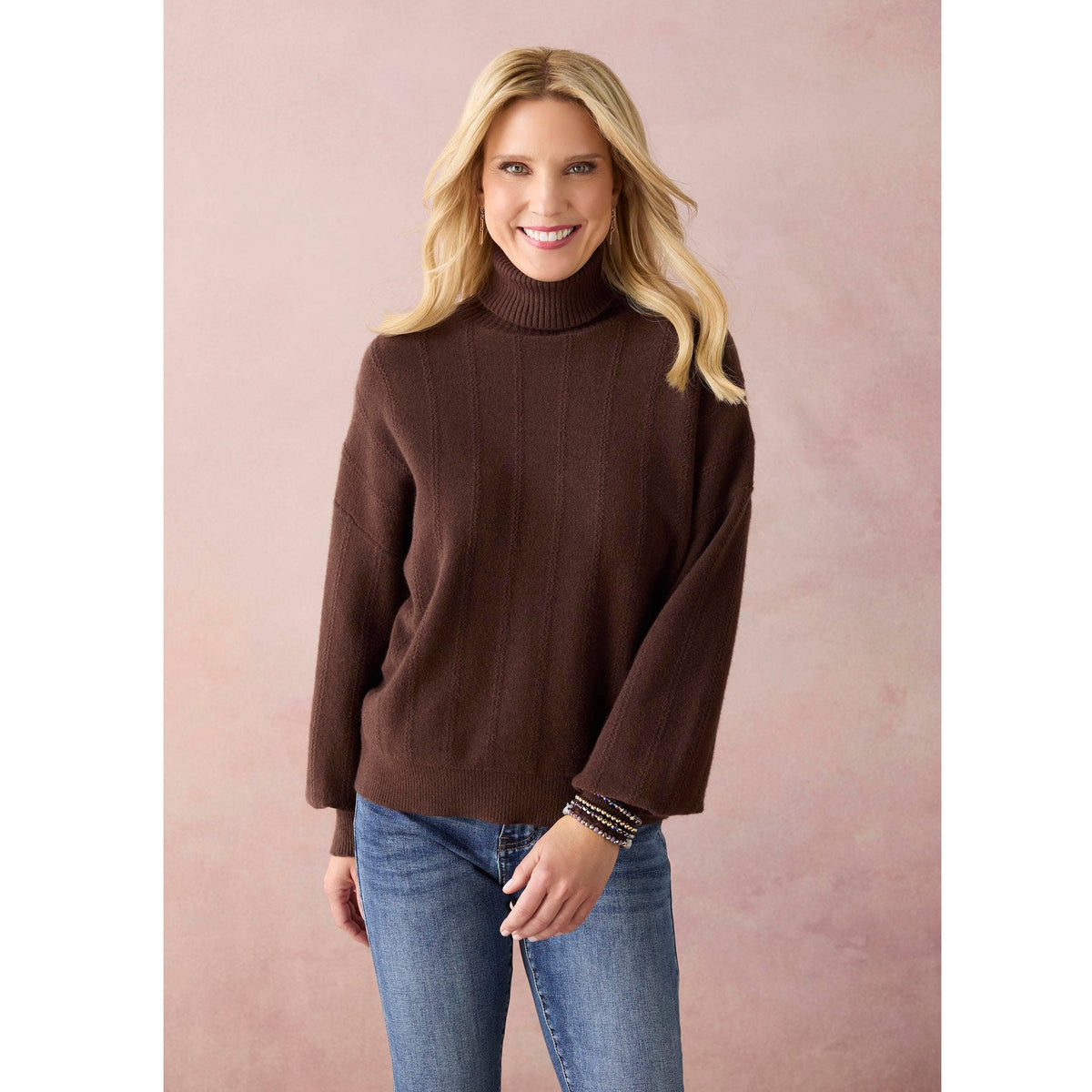 COCO + CARMEN - Heavenly-Luxe Textured Knit Turtleneck Sweater-Fall