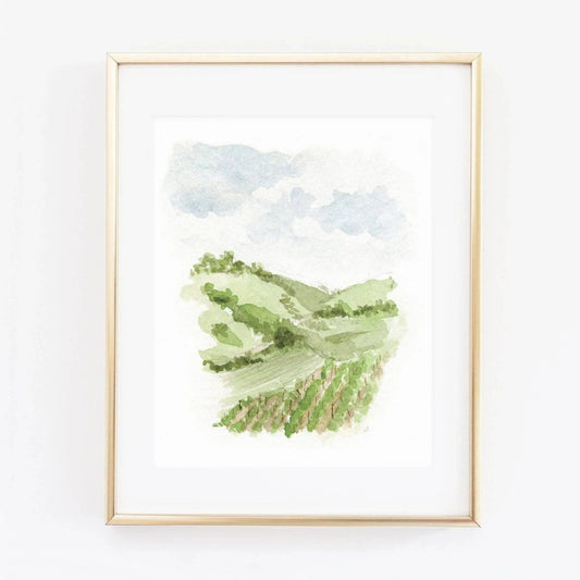 emily lex studio - Vineyard watercolor wall art print