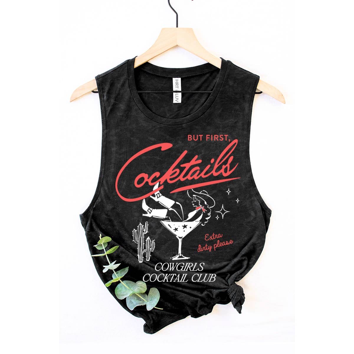 HRTandLUV - BUT FIRST COCKTAILS MINERAL GRAPHIC TANK TOP