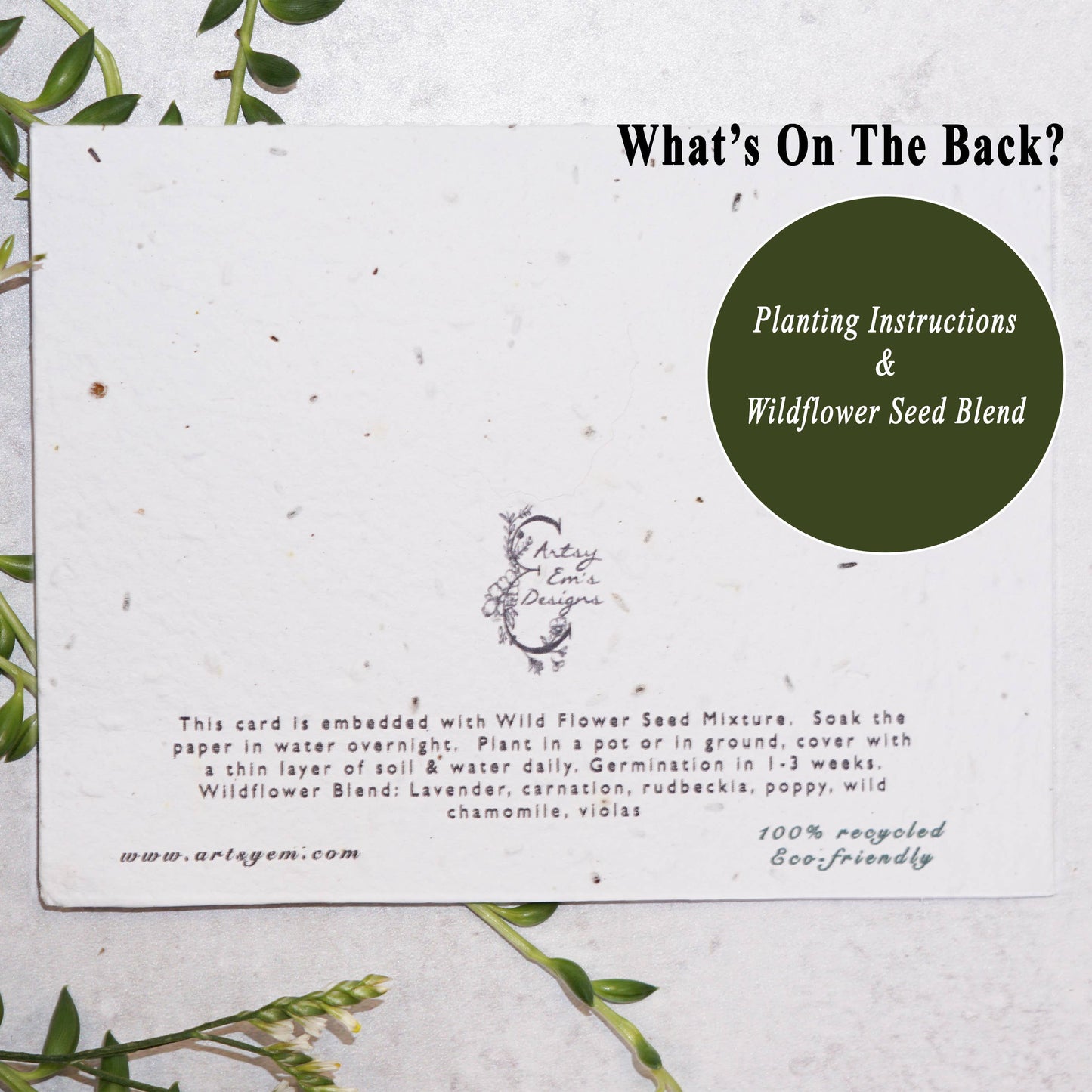 Artsy Em - Congrats! Wildflower Seed Paper Greeting Card