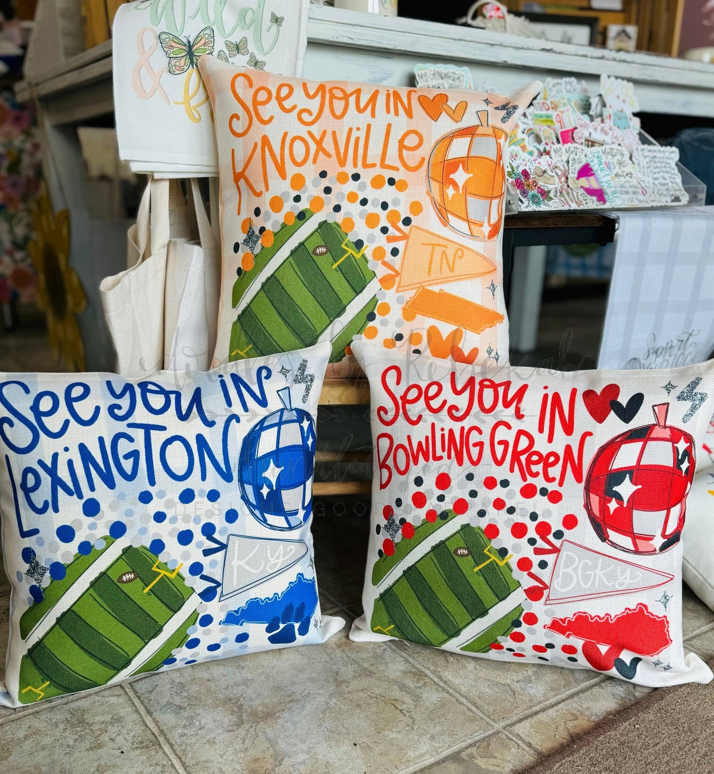 Knoxville Vols “See You In…”Custom School Pillow- Doodles By Rebekah