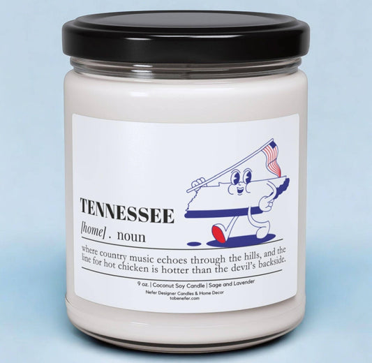 Nefer Designer Candles & Home Decor - Tennessee | Dictionary Definition | State Scented Candle