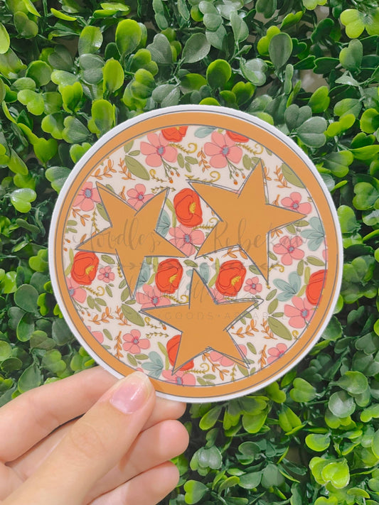 Doodles By Rebekah - Tennessee Stars (Flowery) Sticker