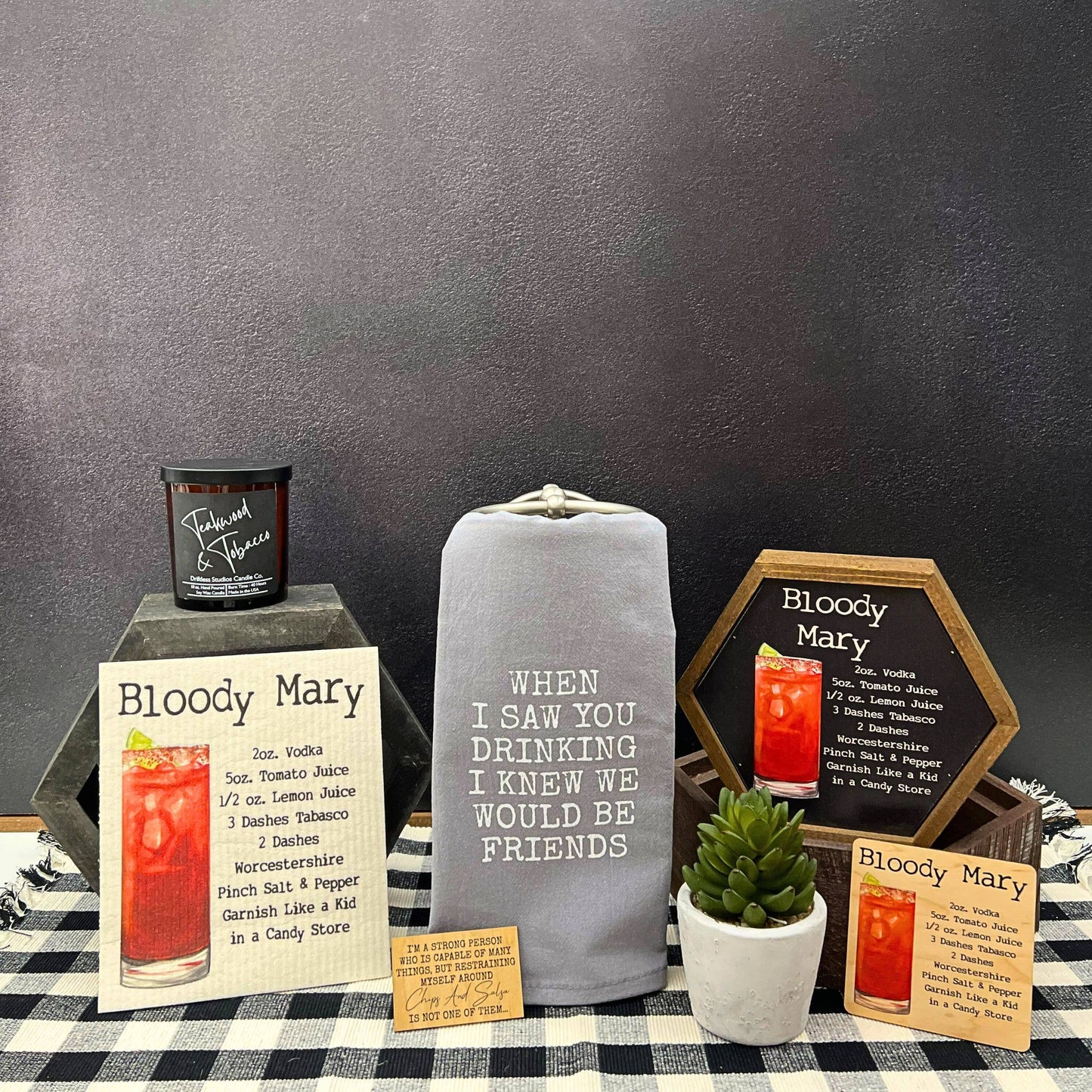 Driftless Studios - Bloody Mary Cocktail Wooden Bar Coaster