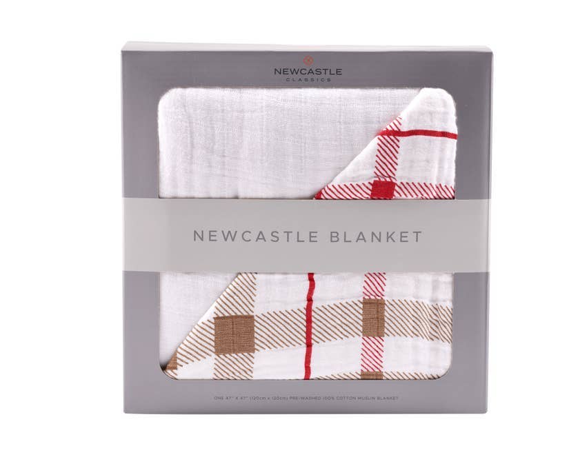 Newcastle Classics - Teddy Bear and Plaid Newcastle Blanket