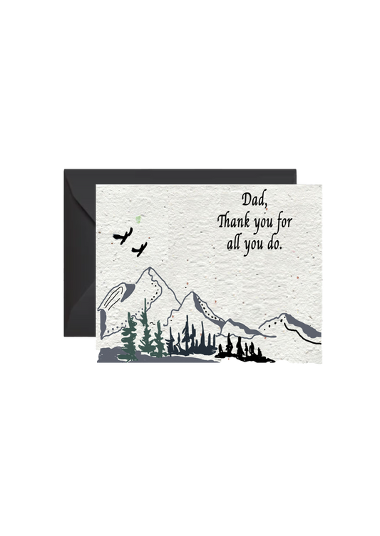 Artsy Em - Heartfelt Thanks Dad Wildflower Seed Paper Card