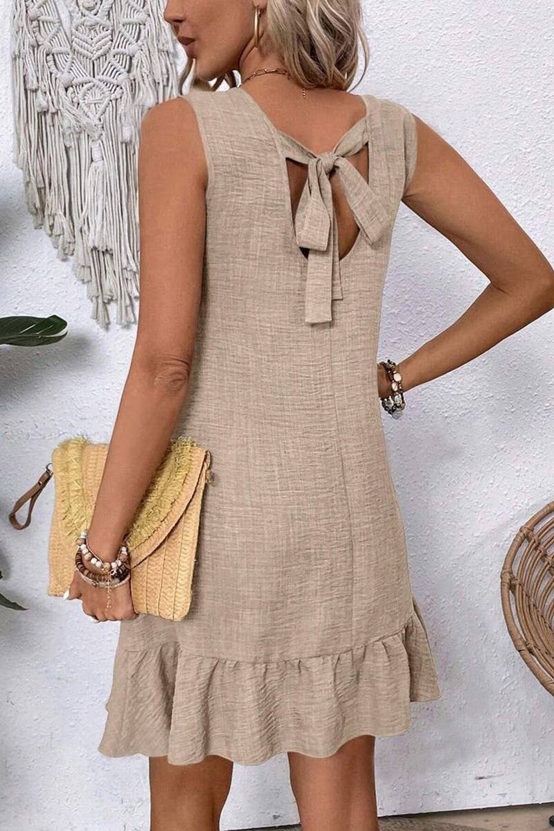 NINEXIS - CWDSD7142_RUFFLED SLEEVELESS CASUAL TANK DRESS