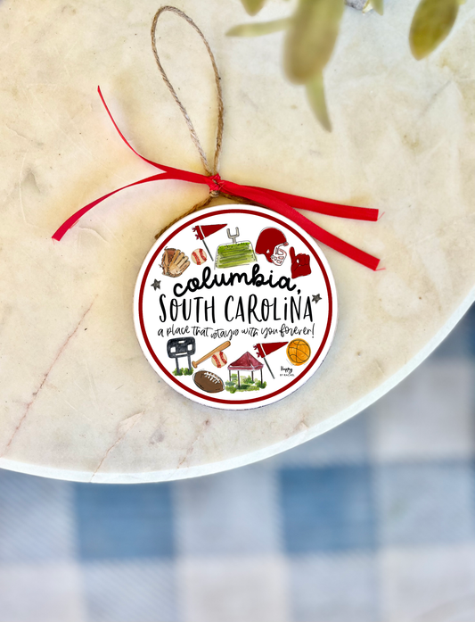 Happy By Rachel, LLC - Multi Sport Columbia, SC College Town Ornament