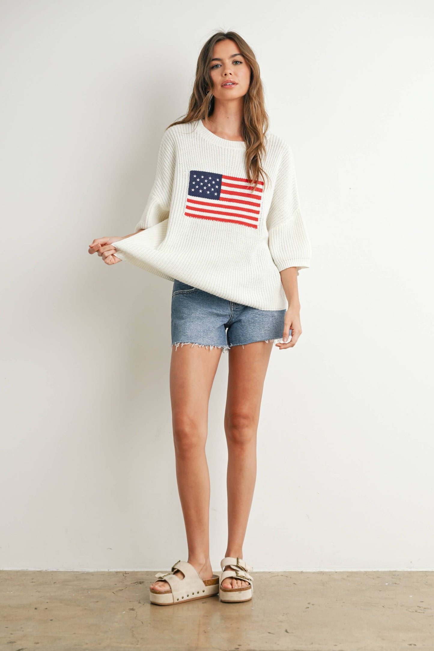 BUTTERMELON - Flag Print Knit Sweater - BMW7691