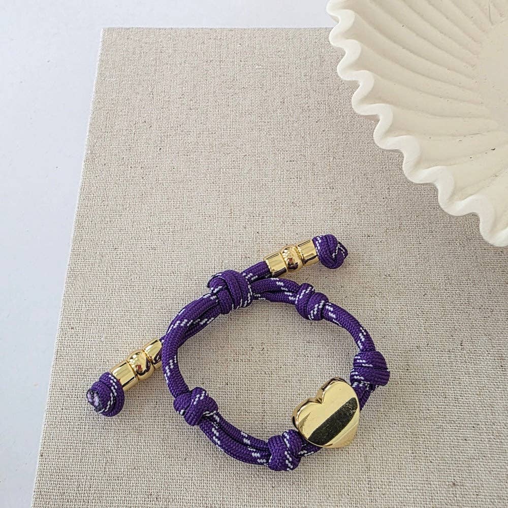 Pretty Simple - Knotty Cord Heart Bracelet - WATERPROOF