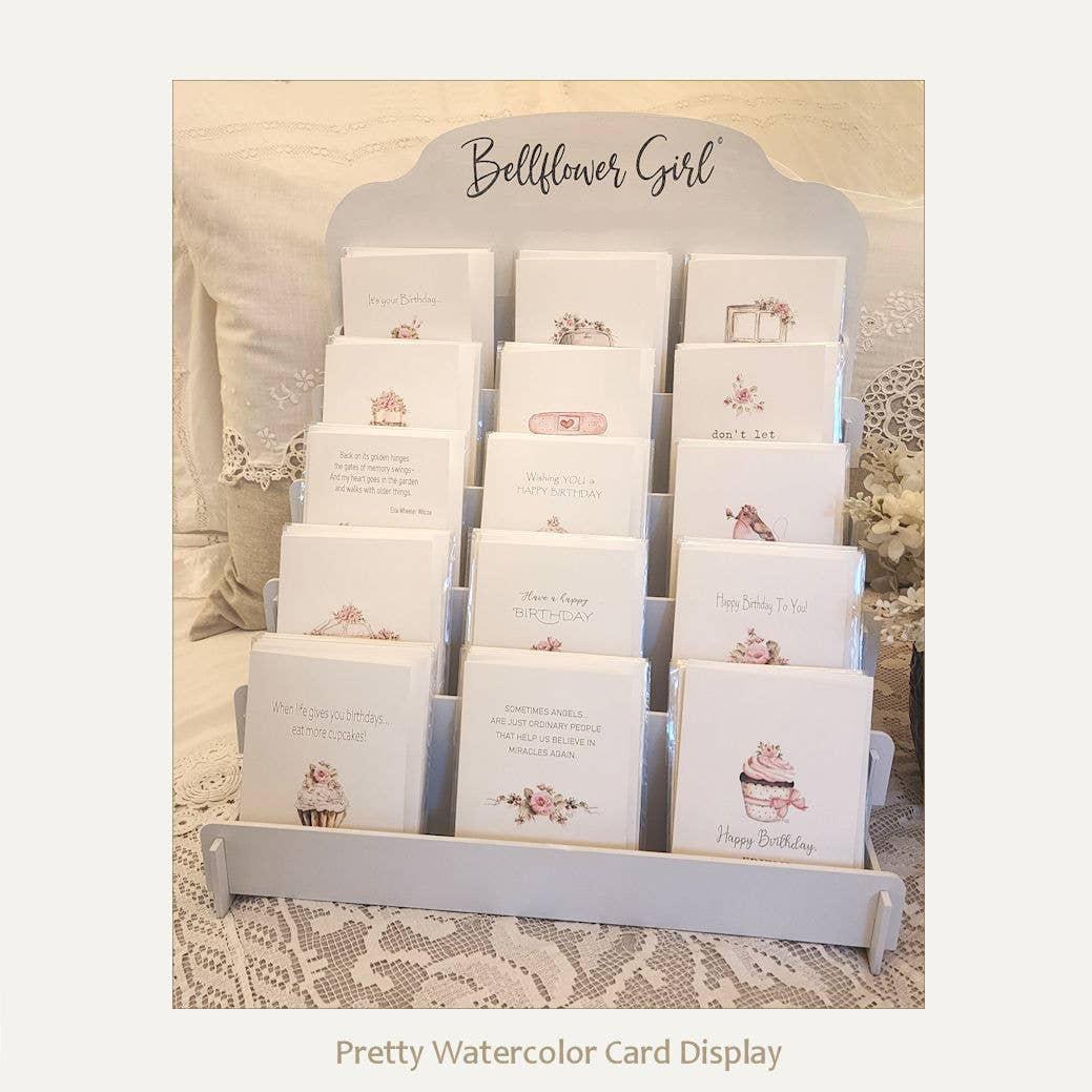 Bellflower Girl - Sweet Vintage Girls Greeting Card | Thinking of You | Friend