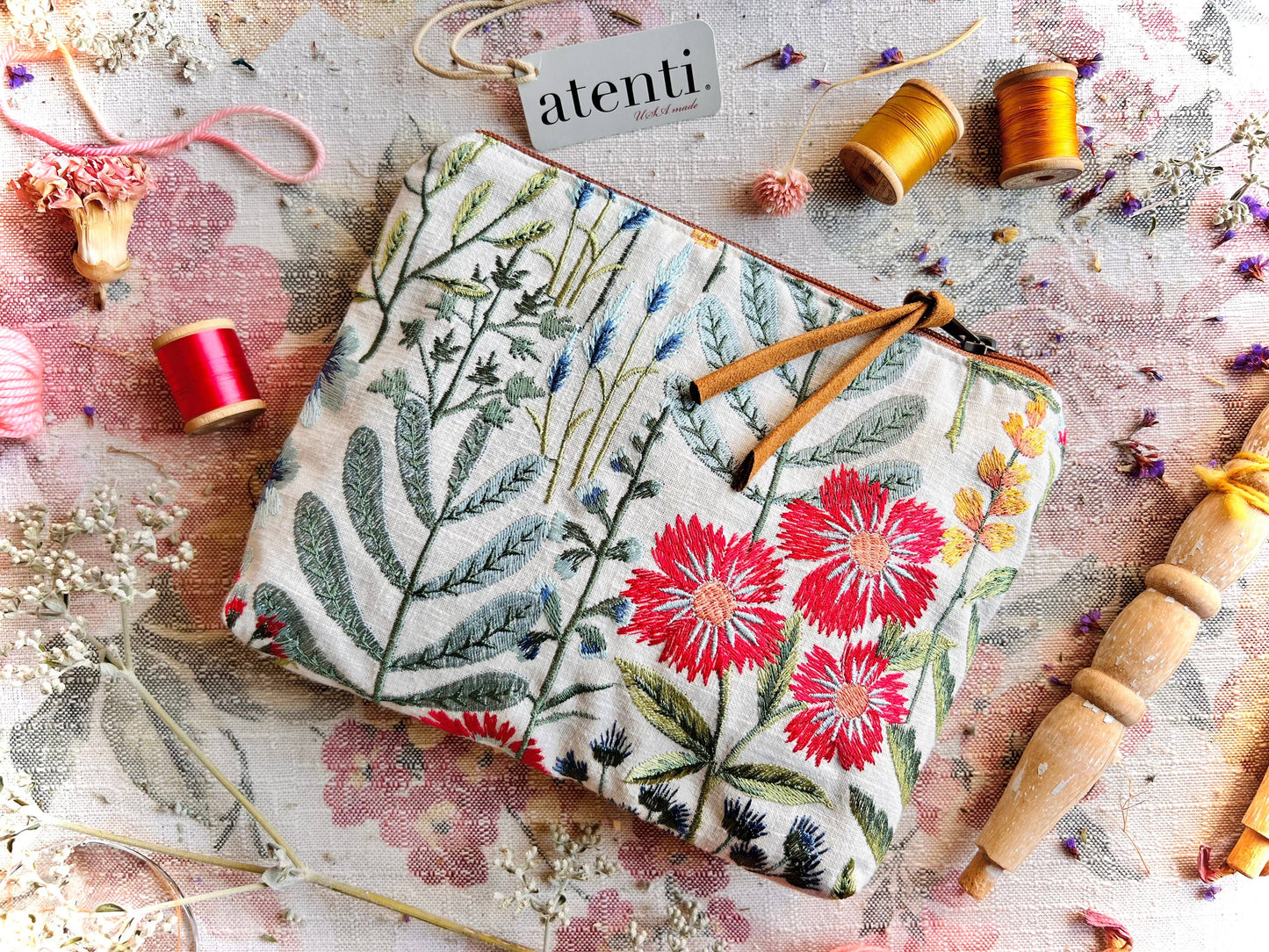 Atenti - Wildflower Accessories Pouch, A Perfect Gift