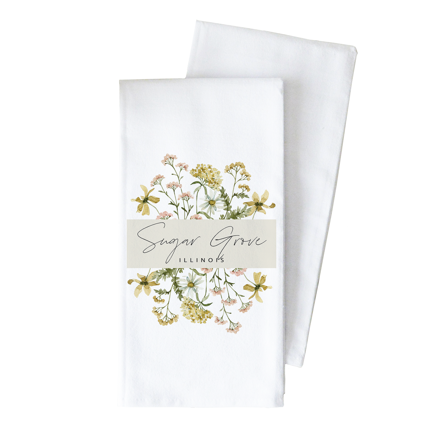 Porter Lane Home - Custom Wildflower City State Tea Towel