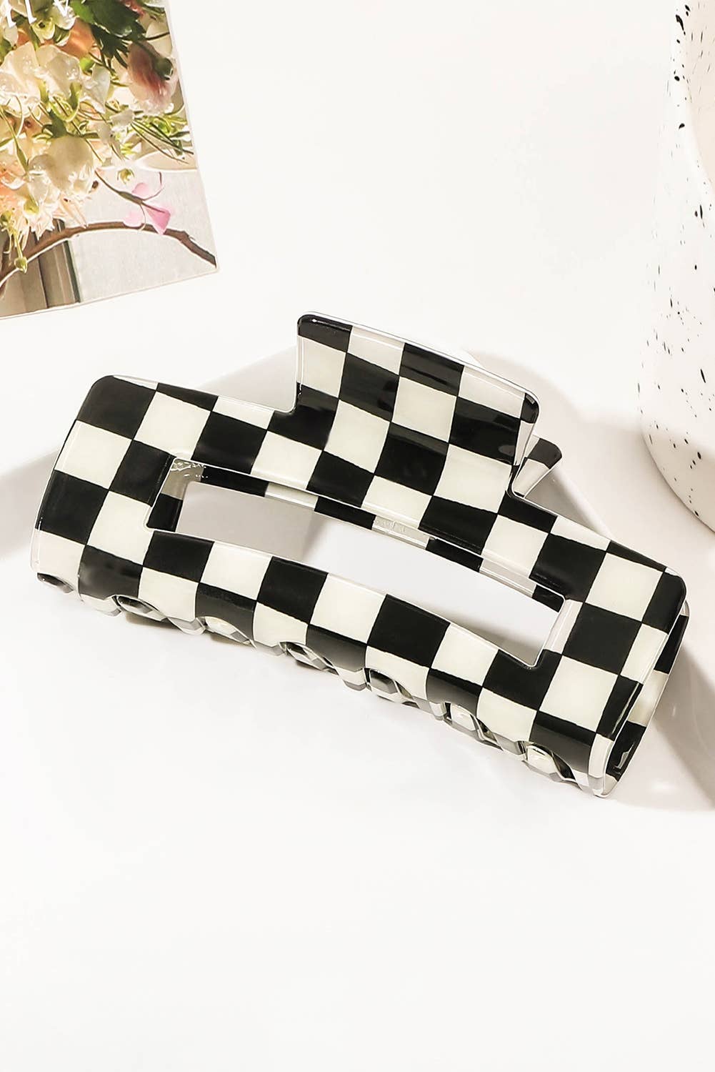 Aapparella - Checkered Print * Hollow Out Hair Clip | One size