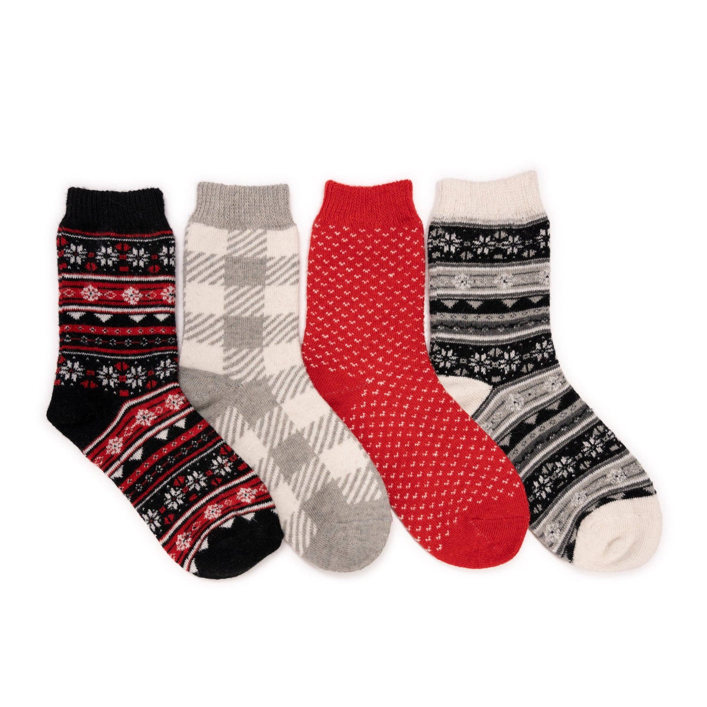 Muk Luks - MUK LUKS Women's 4 Pair Pack Patterned Crew Boot Socks