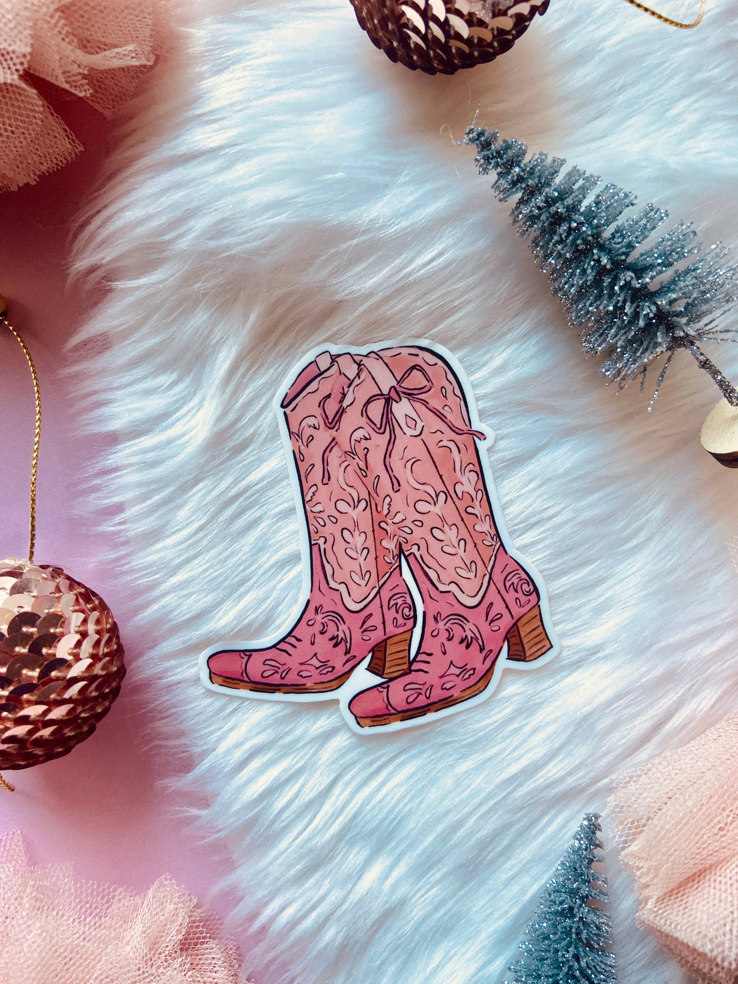 Makerie Day - Pink Bow Boots Sticker