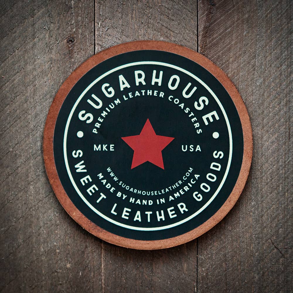Sugarhouse Leather - Ohio State Silhouette Leather Coaster