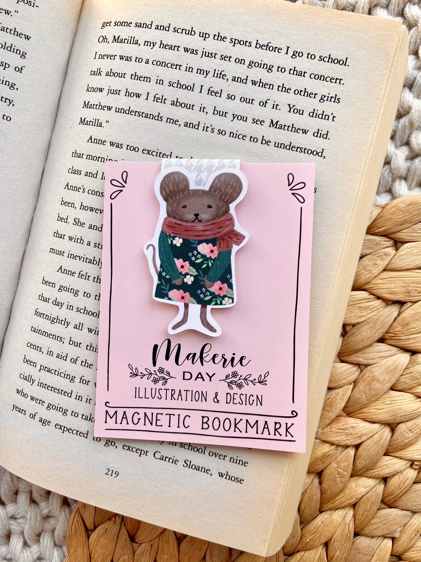 Makerie Day - Woodland Mouse Magnetic Bookmark