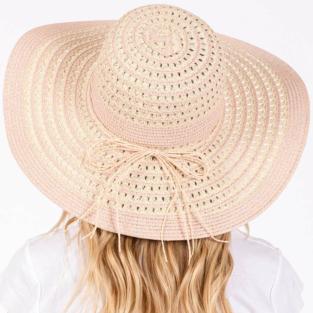 Sensibling Corp. - Striped Pattern Wide Brim Floppy Sun Hat