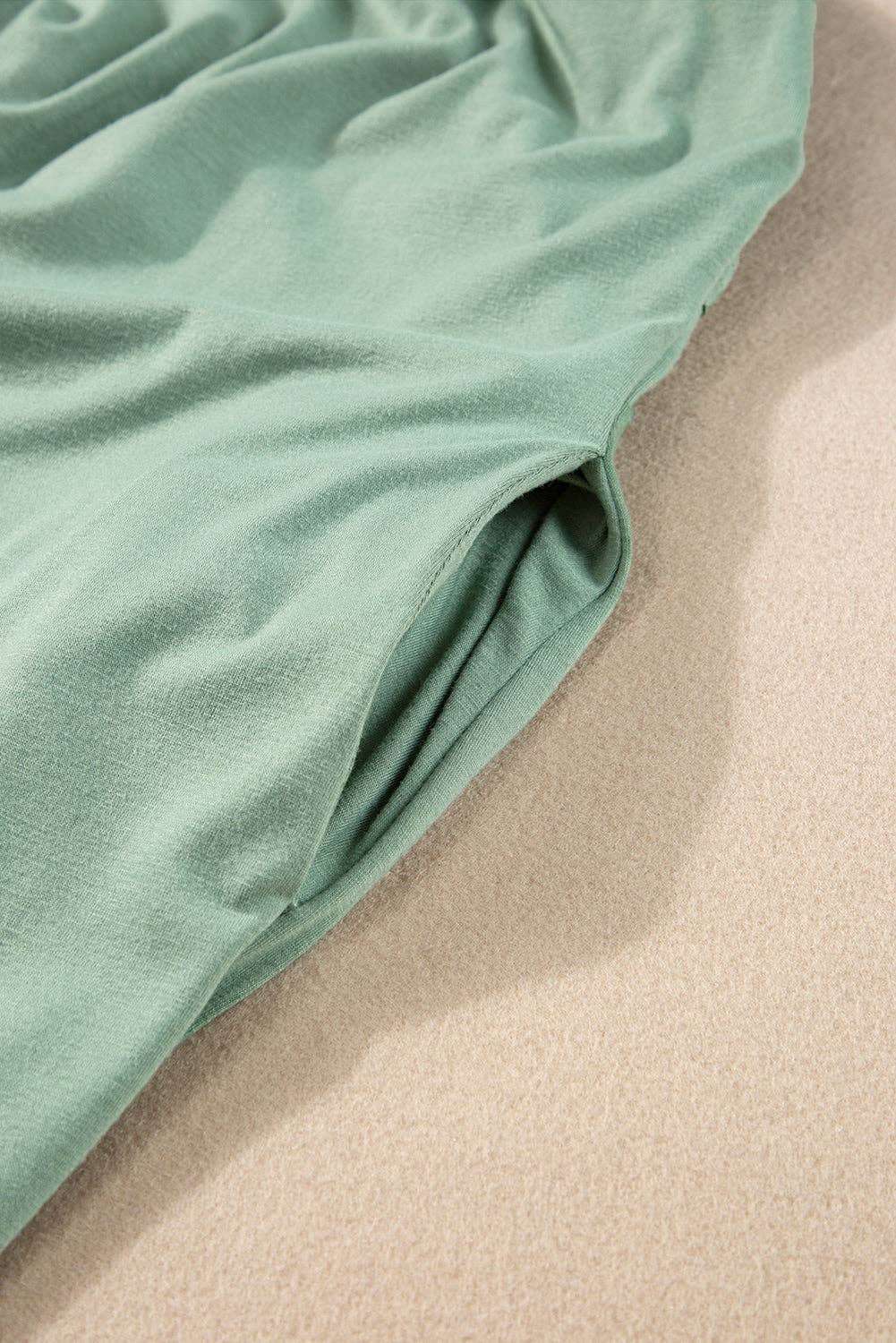 Lovesoft - V Neck Hidden Pocket Splits Maxi T-shirt Dress