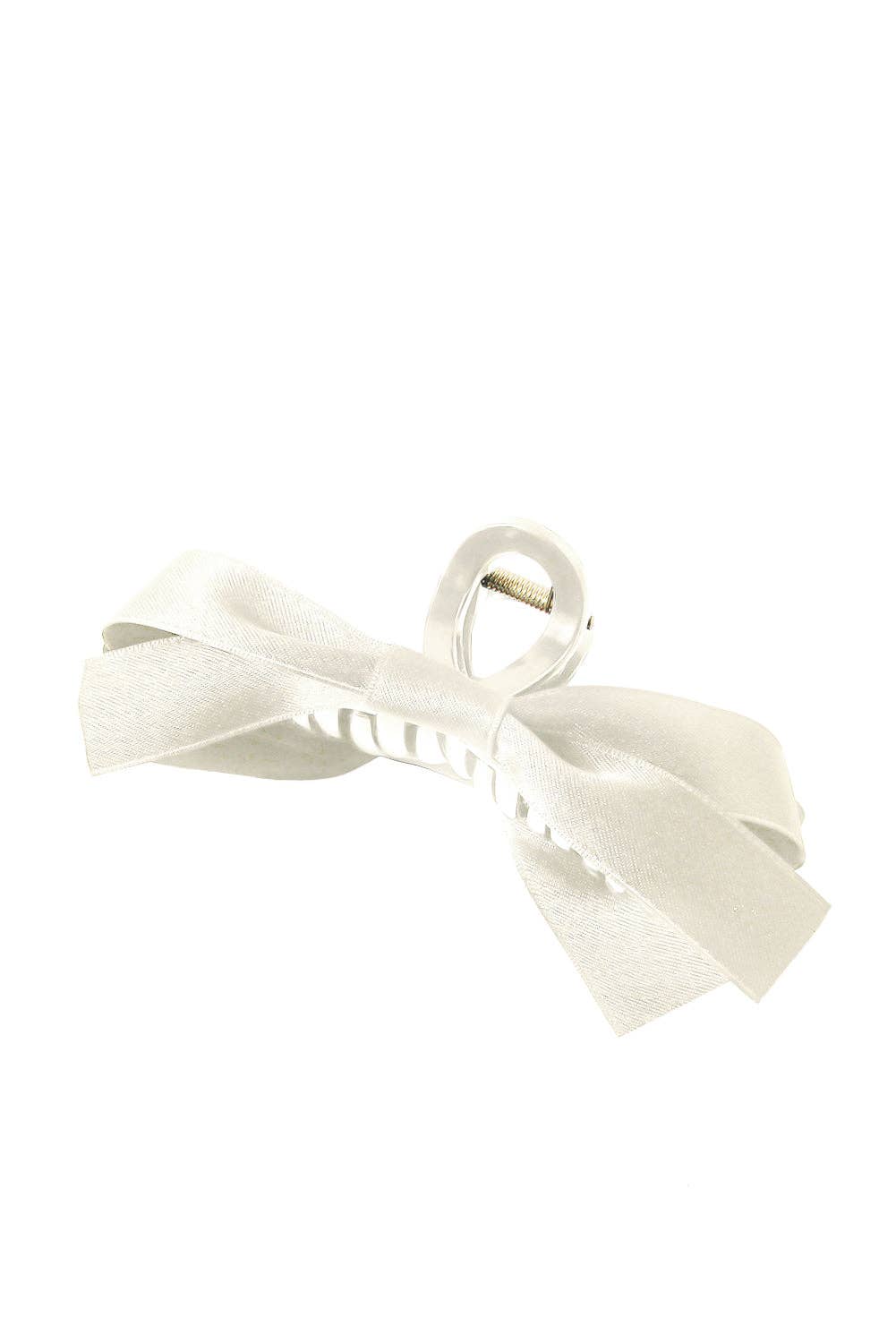 Lovesoft - Solid Color Bow Decor Large Hair Claw Clip