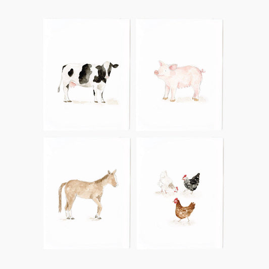 emily lex studio - Farm animals assorted notecard set