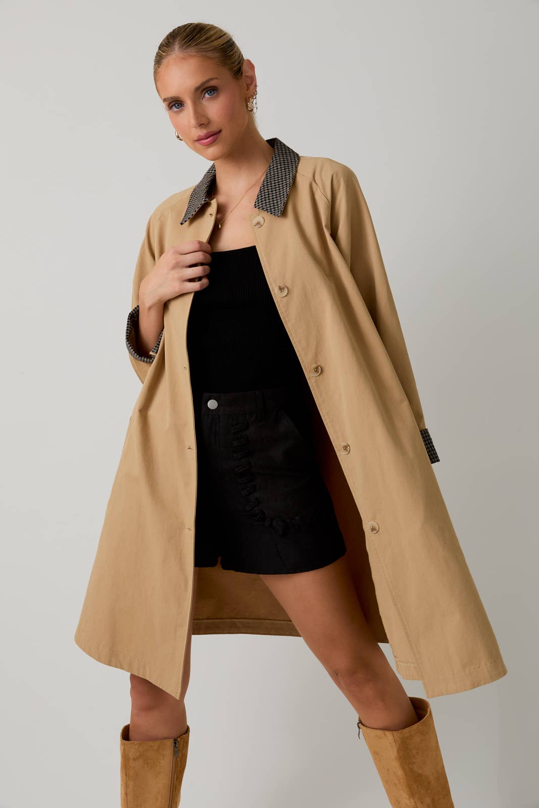 Sunday Edition by LE LIS - A LINE LONG SLEEVE TRENCH COAT