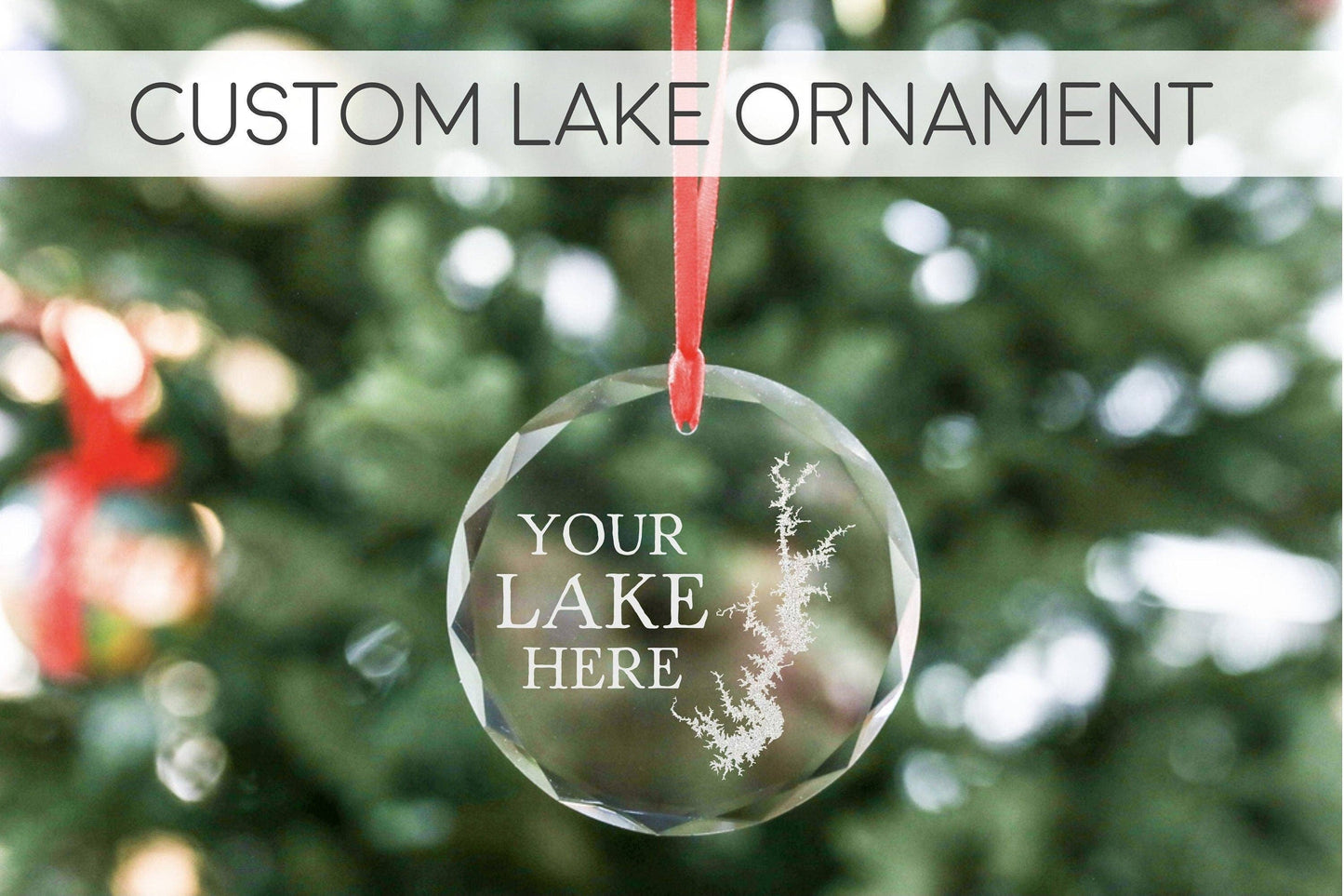 The Lillie Pad - Custom Lake Map Ornament - Etched Crystal Ornament