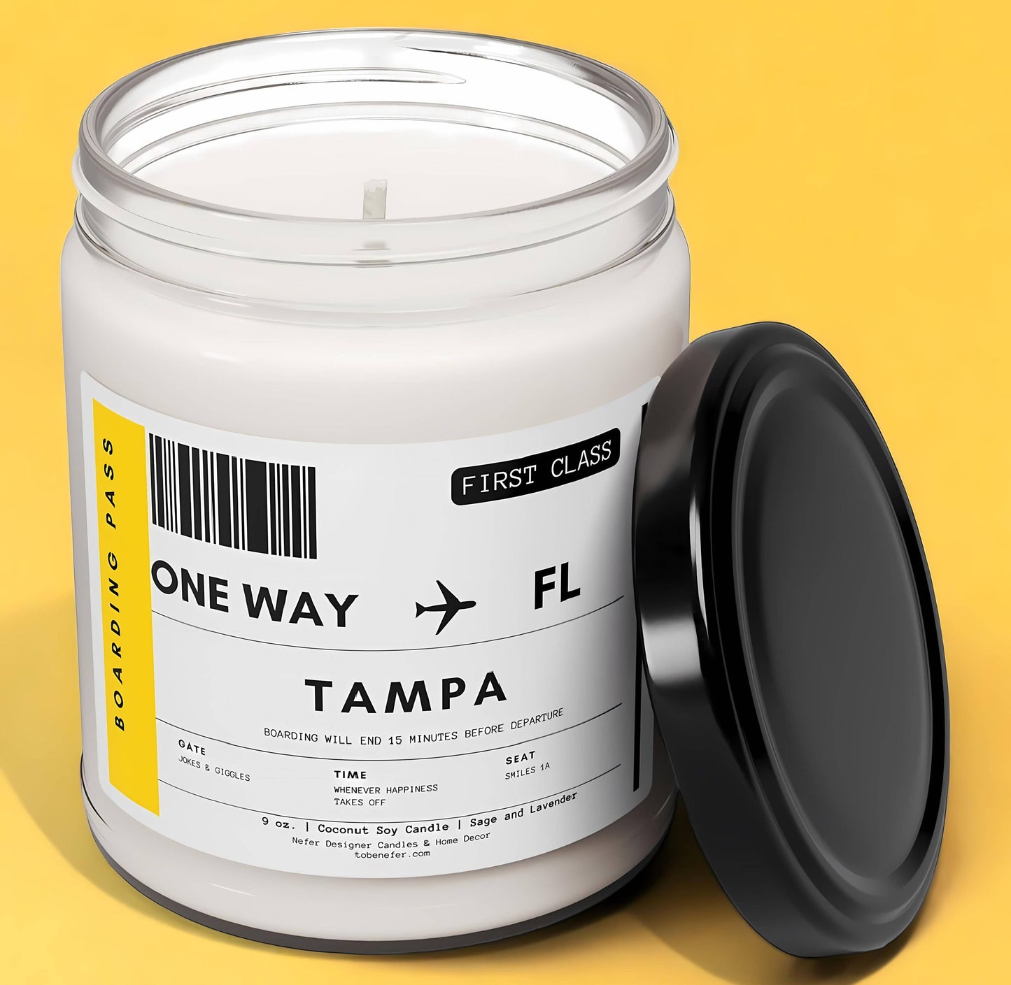 Nefer Designer Candles & Home Decor - Florida - Tampa | Boarding Pass | State-themed candles