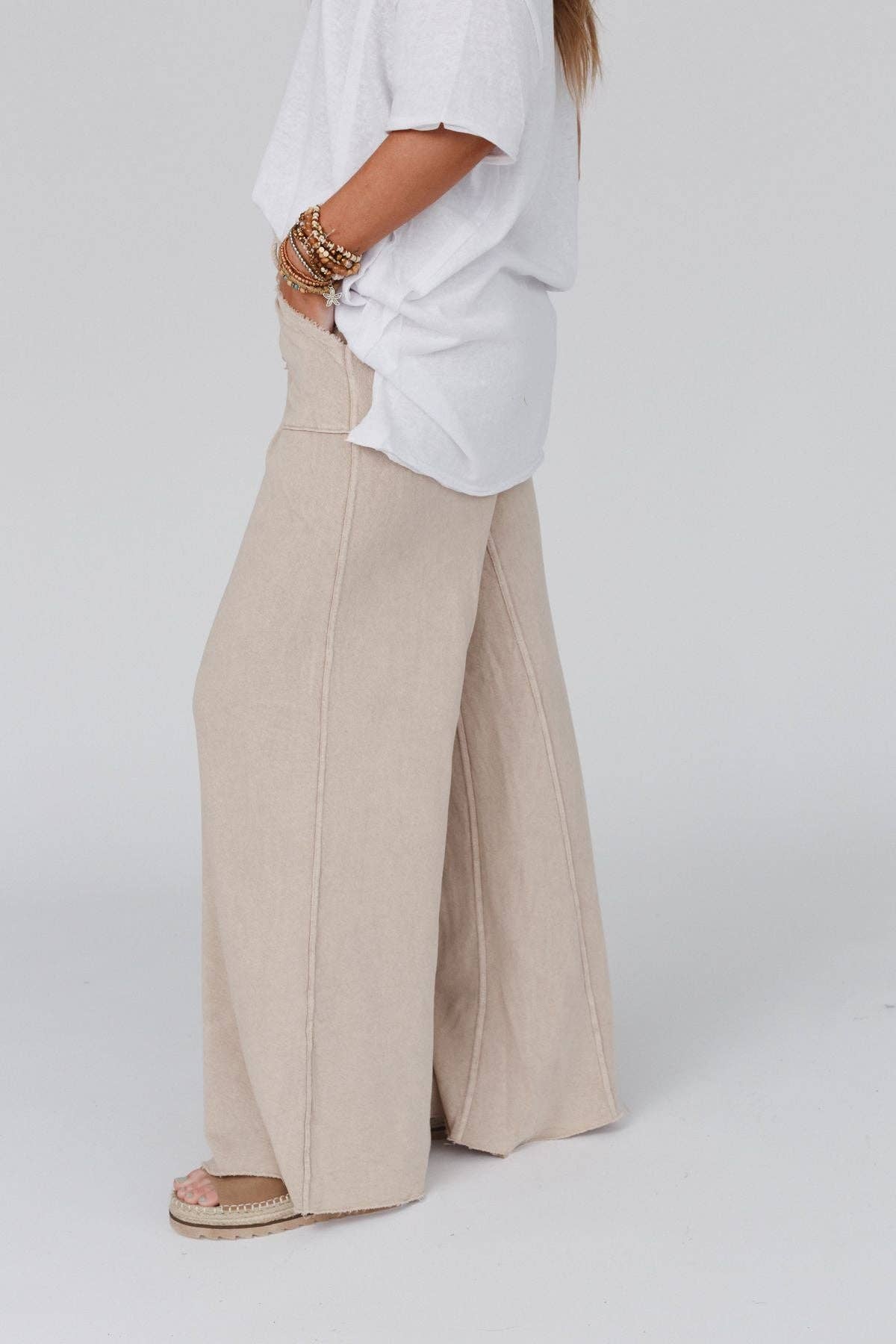 Three Bird Nest - Relaxing Robin Wide Leg Pant - New Taupe