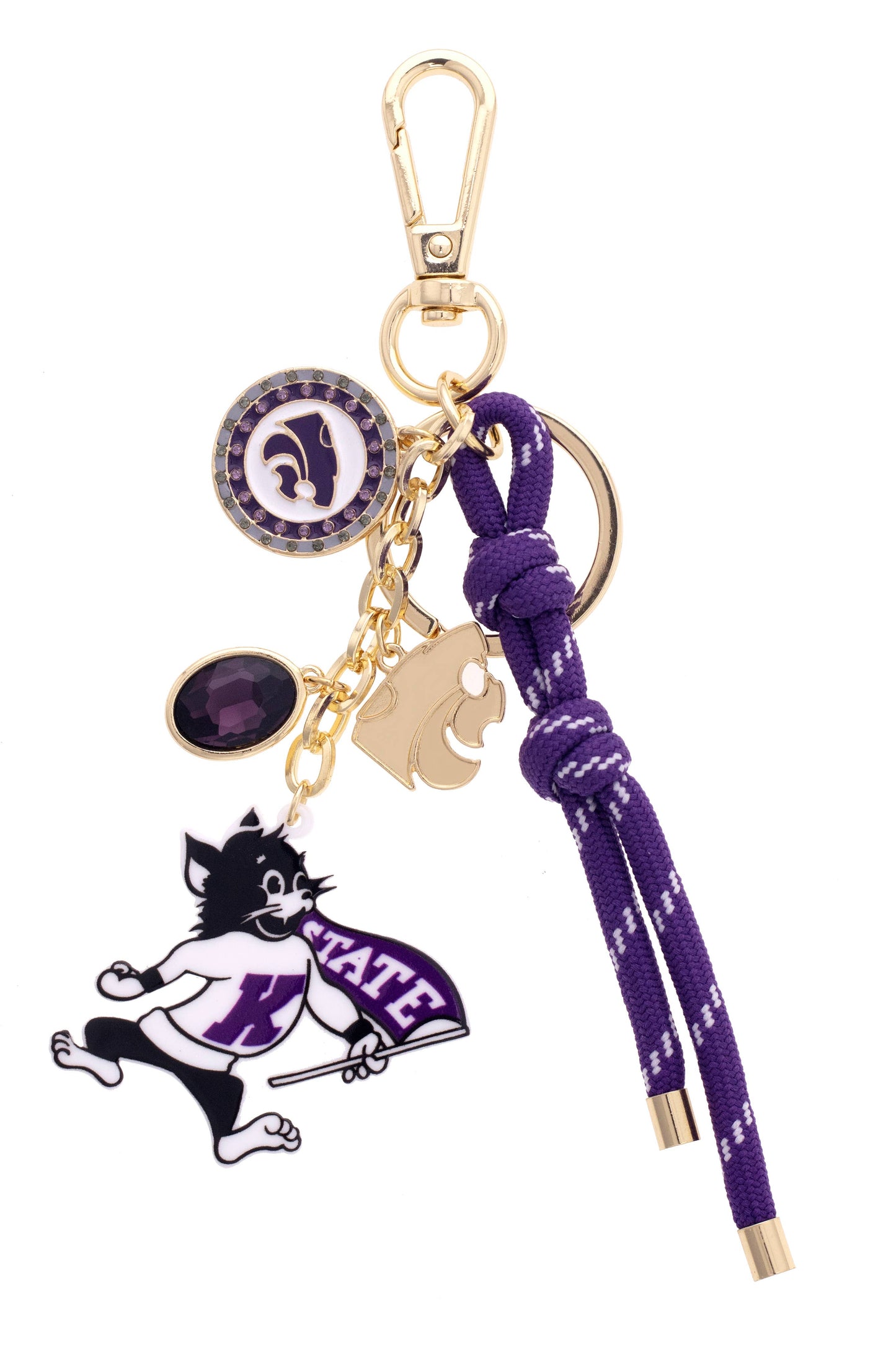 Canvas Style - Kansas State Wildcats Cluster Bag Charm in Purple