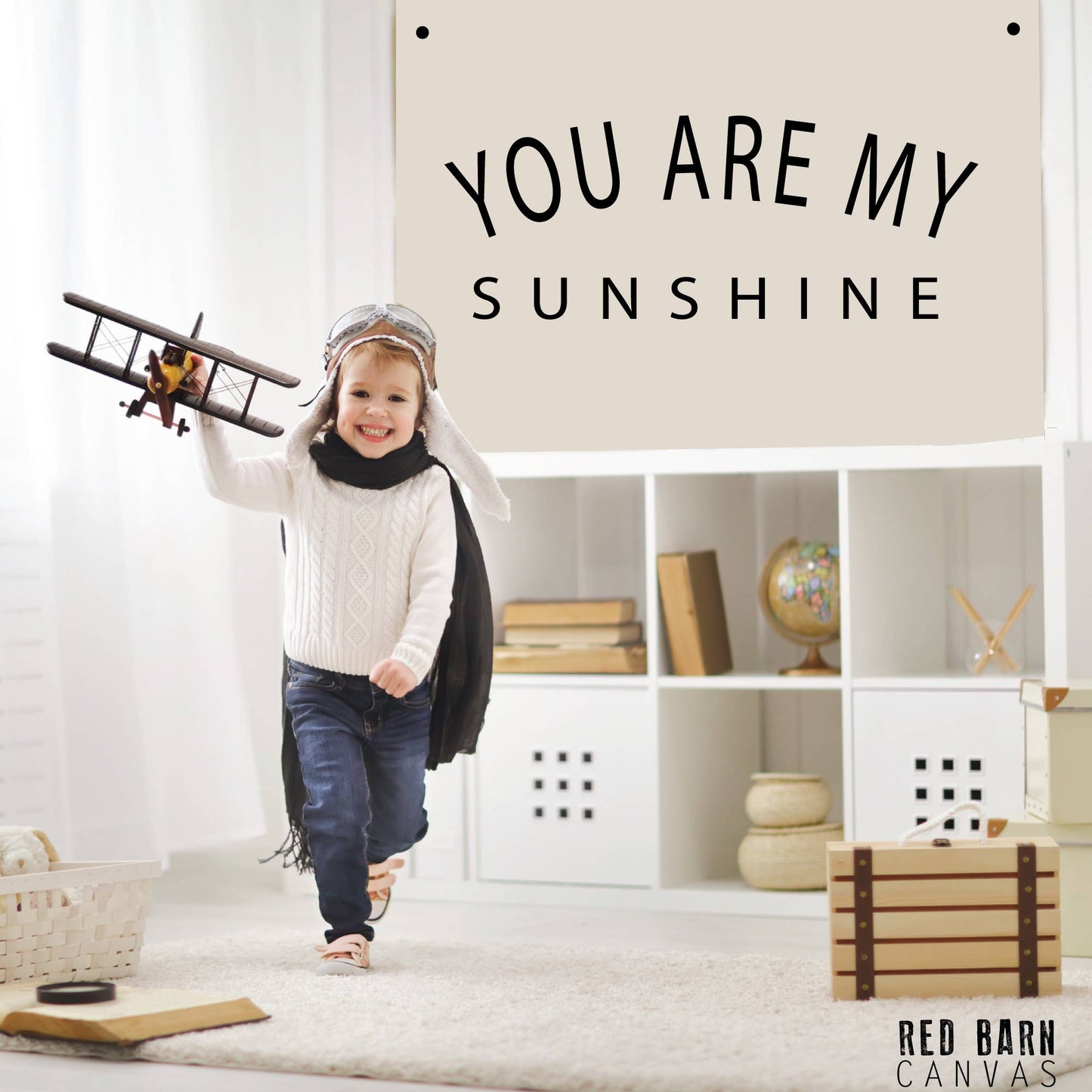 Red Barn Canvas - You Are My Sunshine, Vintage Style Canvas Hanging Banner
